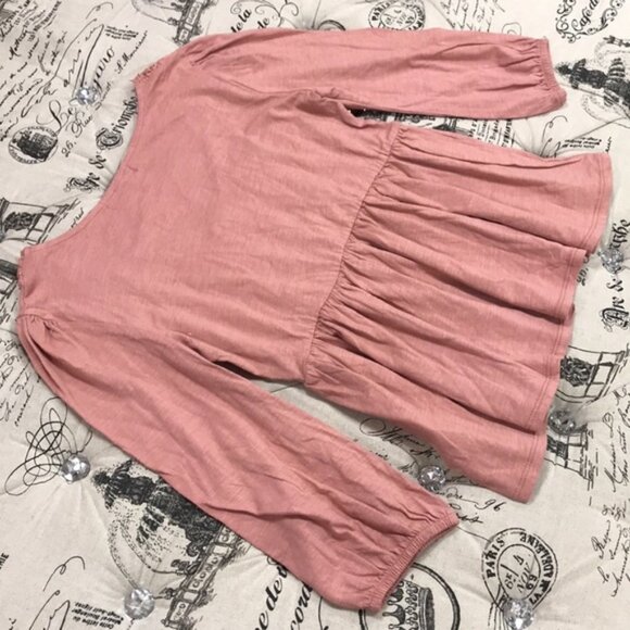 Derek Heart  Knit Lace Trim Long Sleeve Peasant Top - Picture 4 of 7